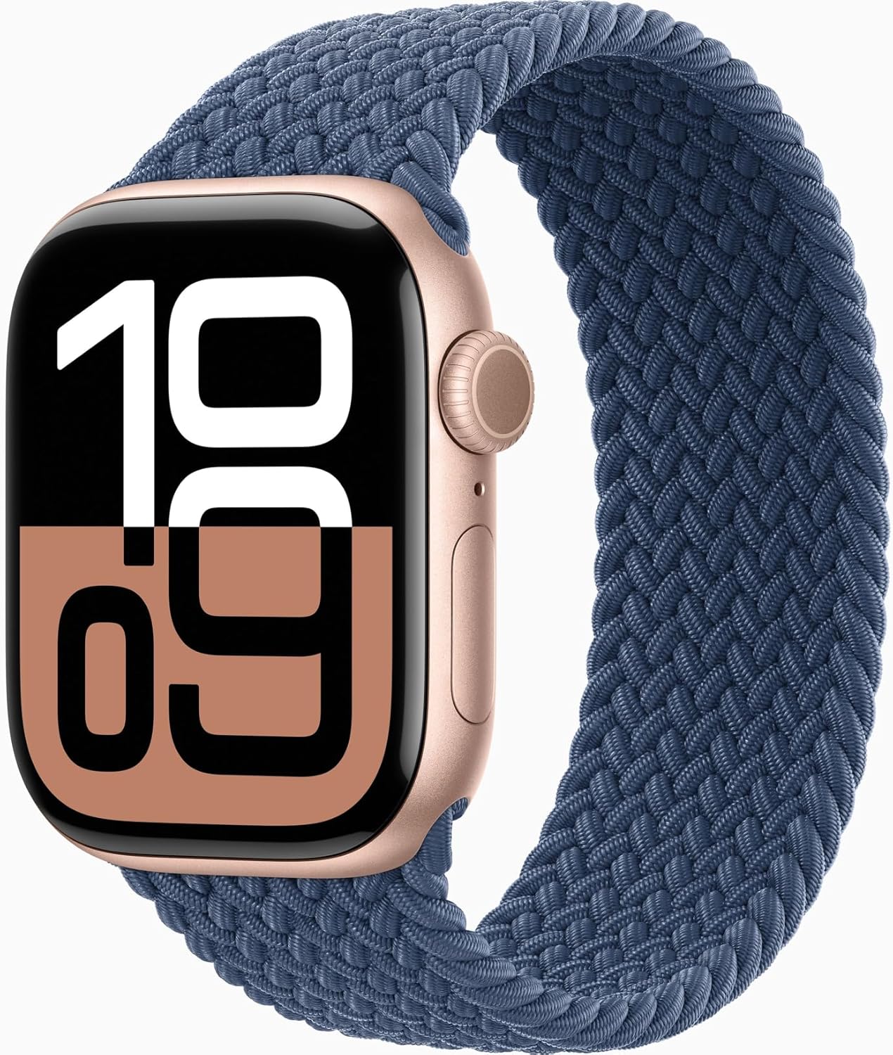 Apple Watch Series 10 [GPS  46mm] - Rose Gold Aluminum Case with Denim Sport Band  S/M (Renewed)
