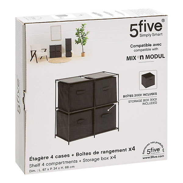 Etagère 2 niveaux Mix'n Modul noir - Noir- 5five