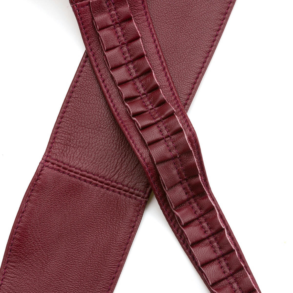 Ceinture large à nouer en cuir