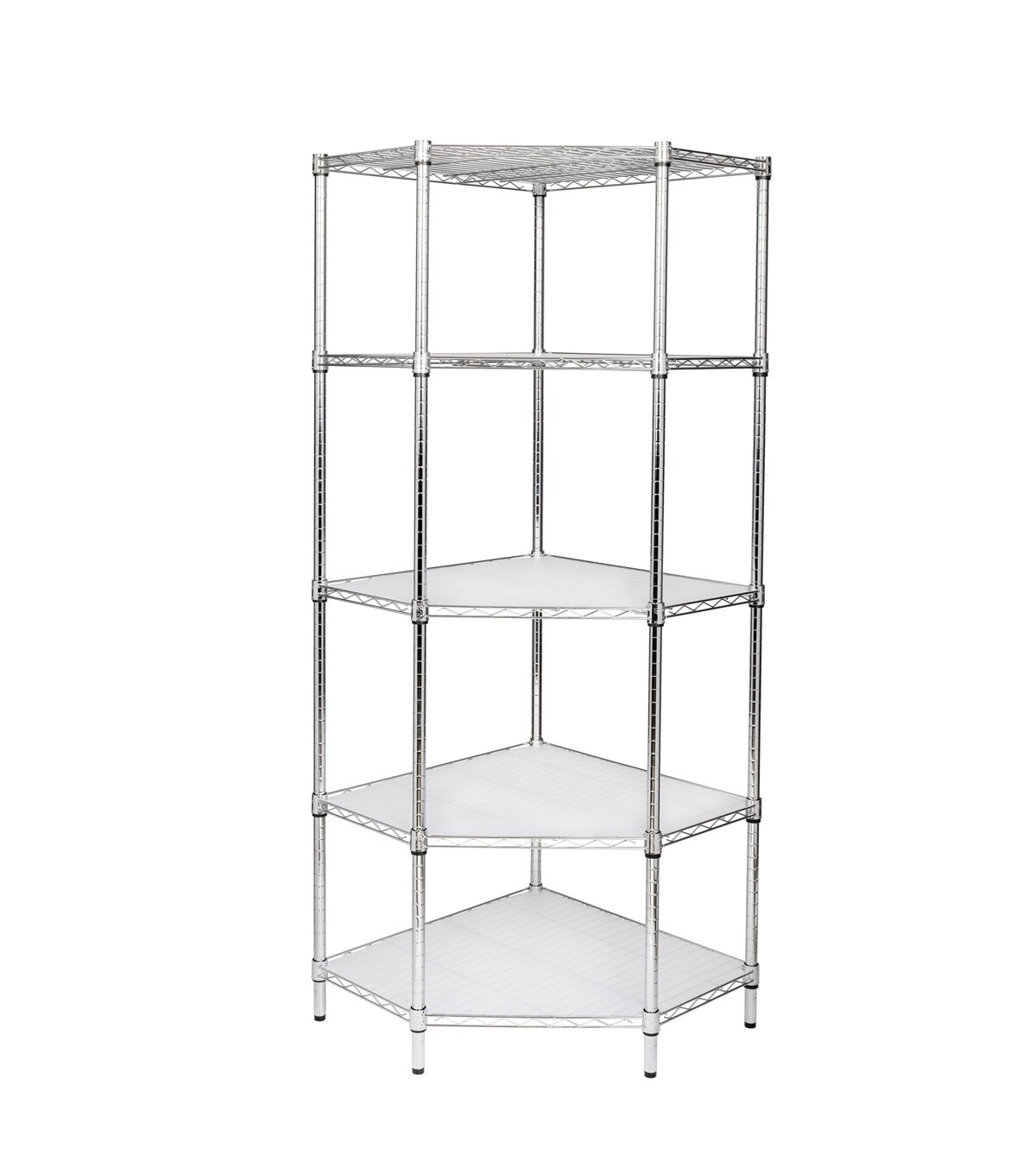 Honey Can Do 27 x 72 Chrome 5 Tier Corner Shelf 350lbs