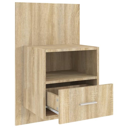 NNEVL Wall-mounted Bedside Cabinets 2 pcs Sonoma Oak