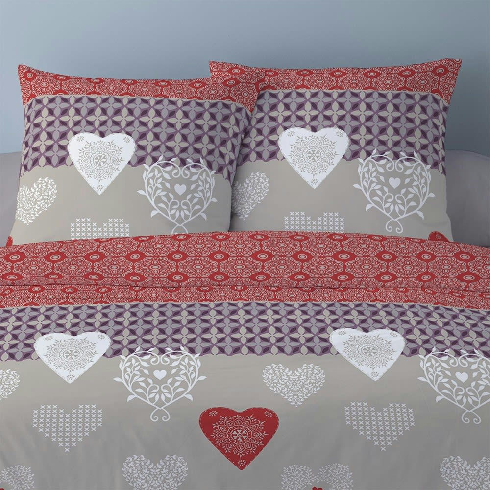 - Parure de couette 100% coton flanelle imprimée 260x240 2 taies