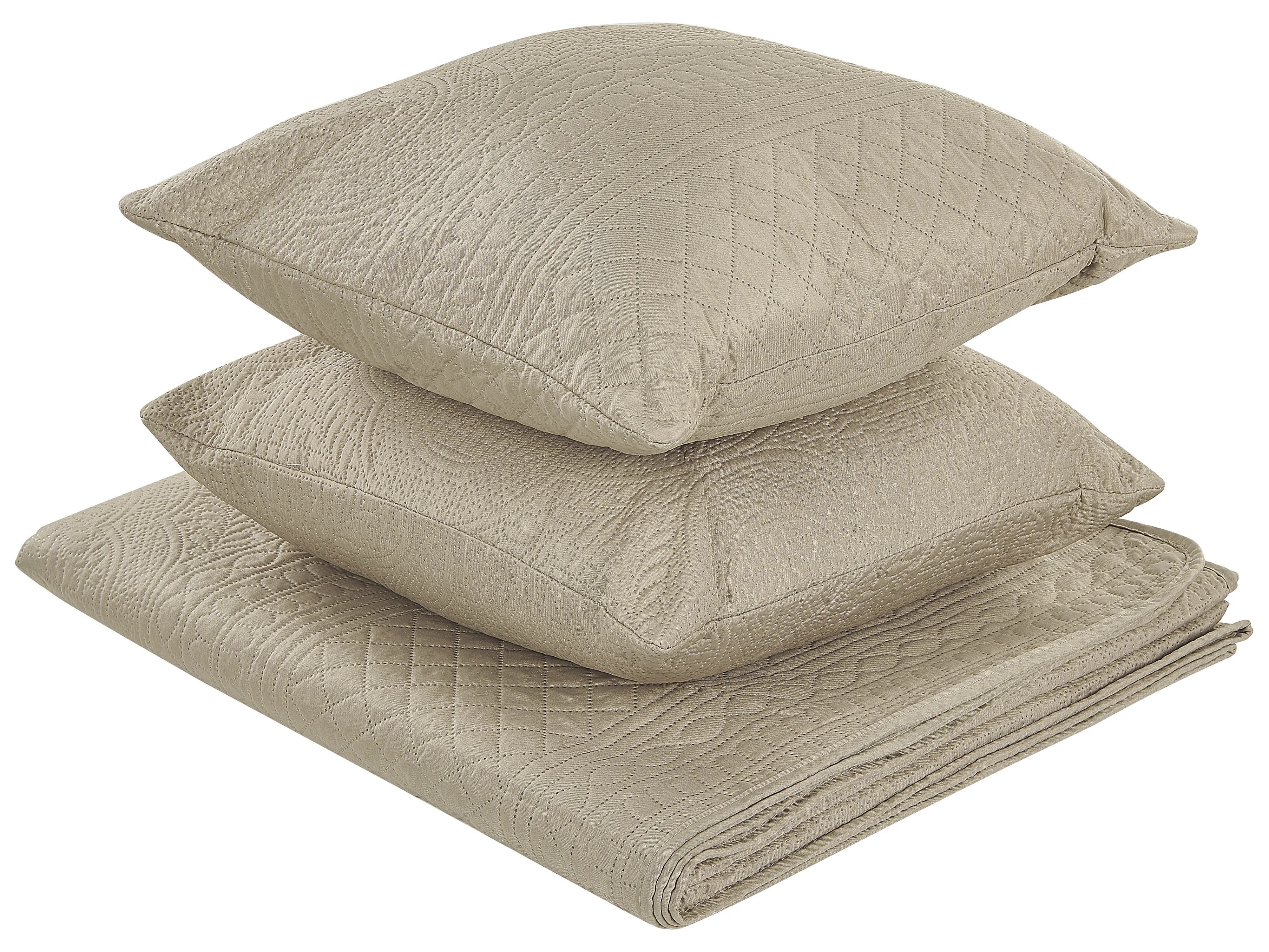 Bedspread with Cushions SHUSH 140 x 210 cm Taupe