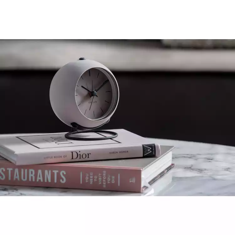 Karlsson Nirvana Globe Analogue Alarm Clock - Warm Grey