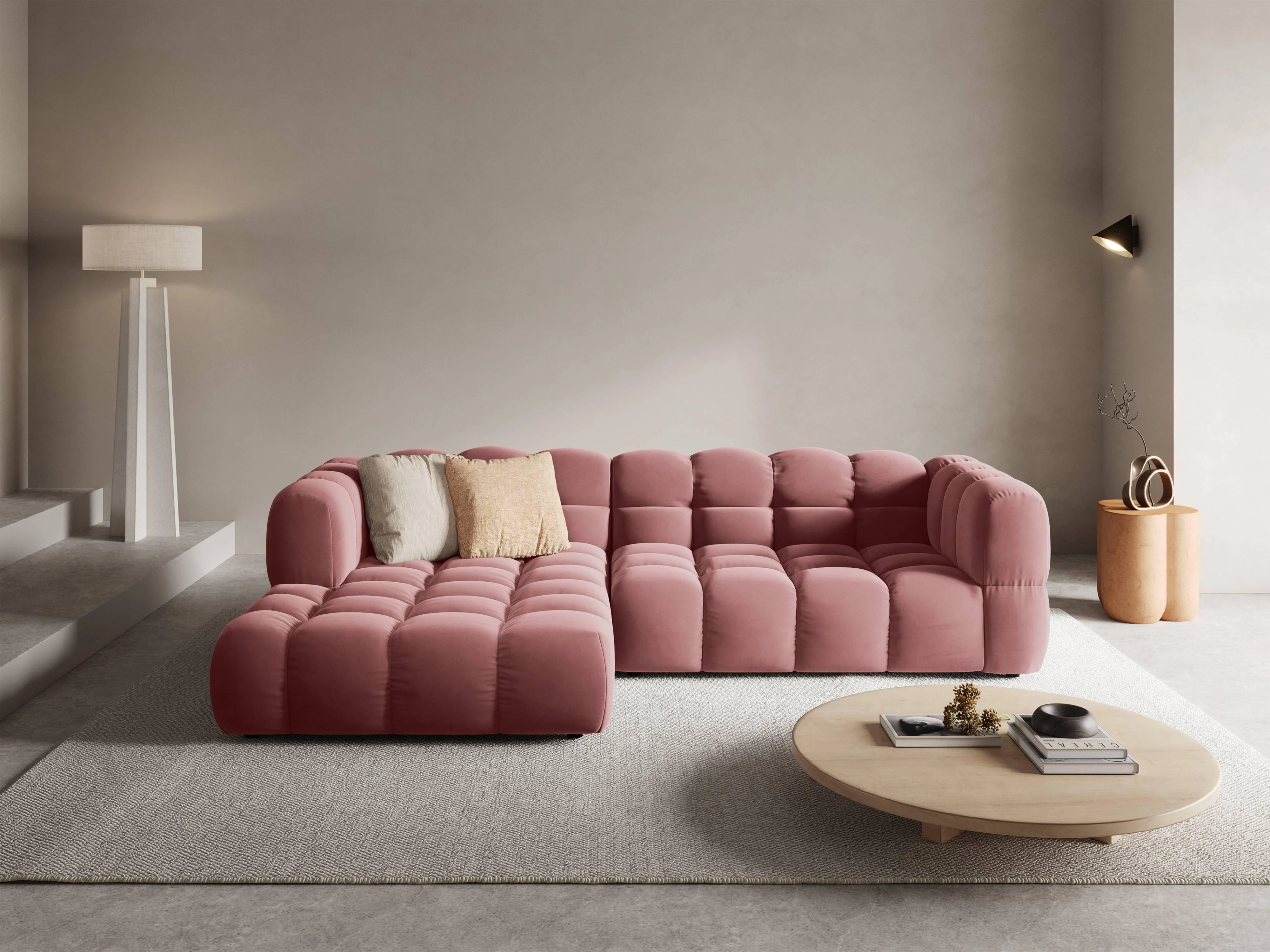 4-zits hoekbank Sky links velvet