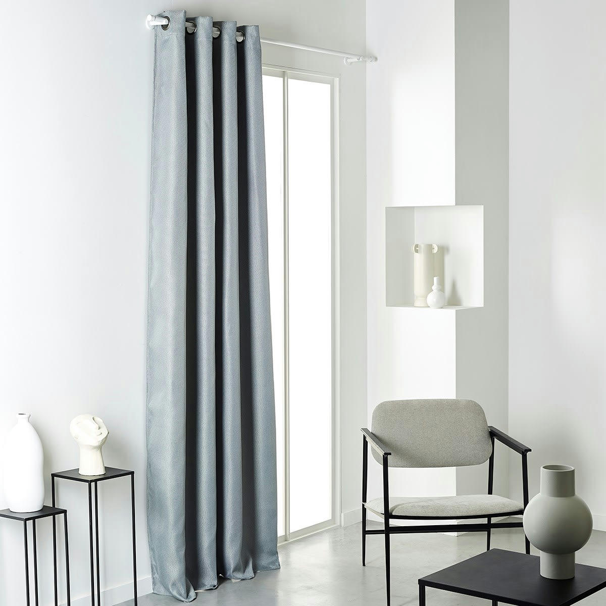 - Rideau isolant en Polyester Gris clair 140x240 cm