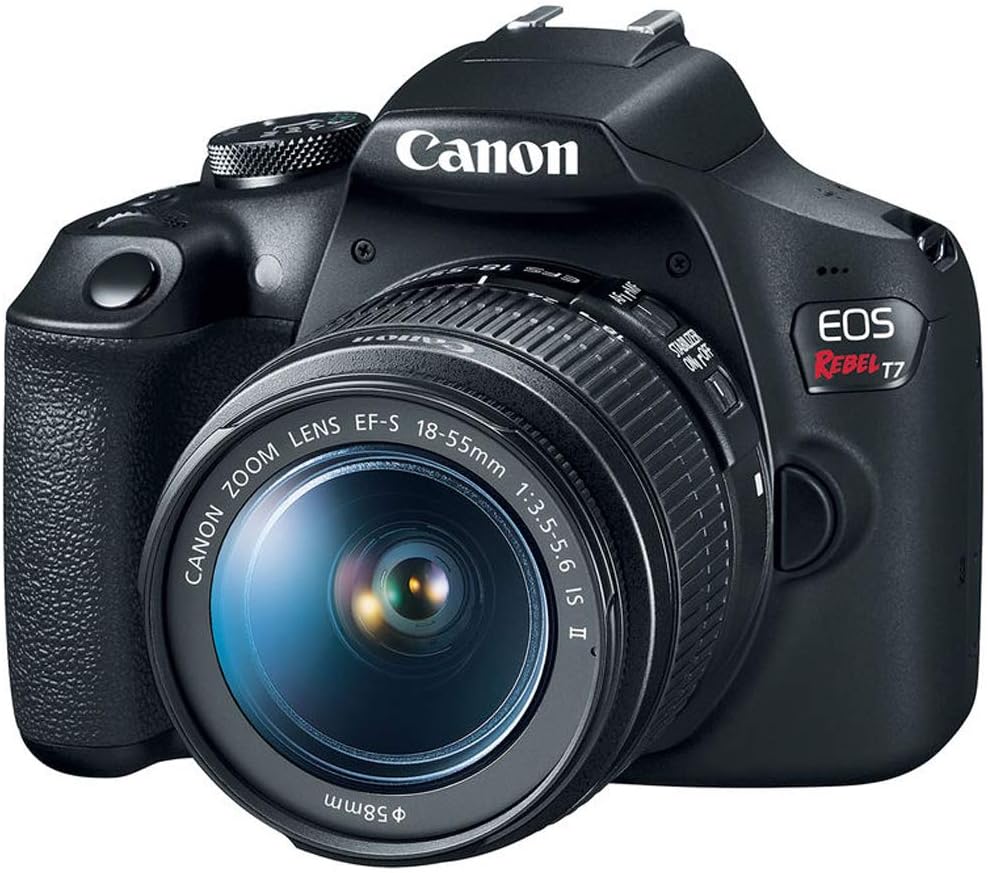 Canon EOS Rebel T7 DSLR Camera with EF 18-55mm with EF 75-300mm Double Zoom Kit Bundle with 500mm Preset Telephoto Lens  32GB Memory Card  Tripod  Paintshop Pro and Accessories (10 Items)