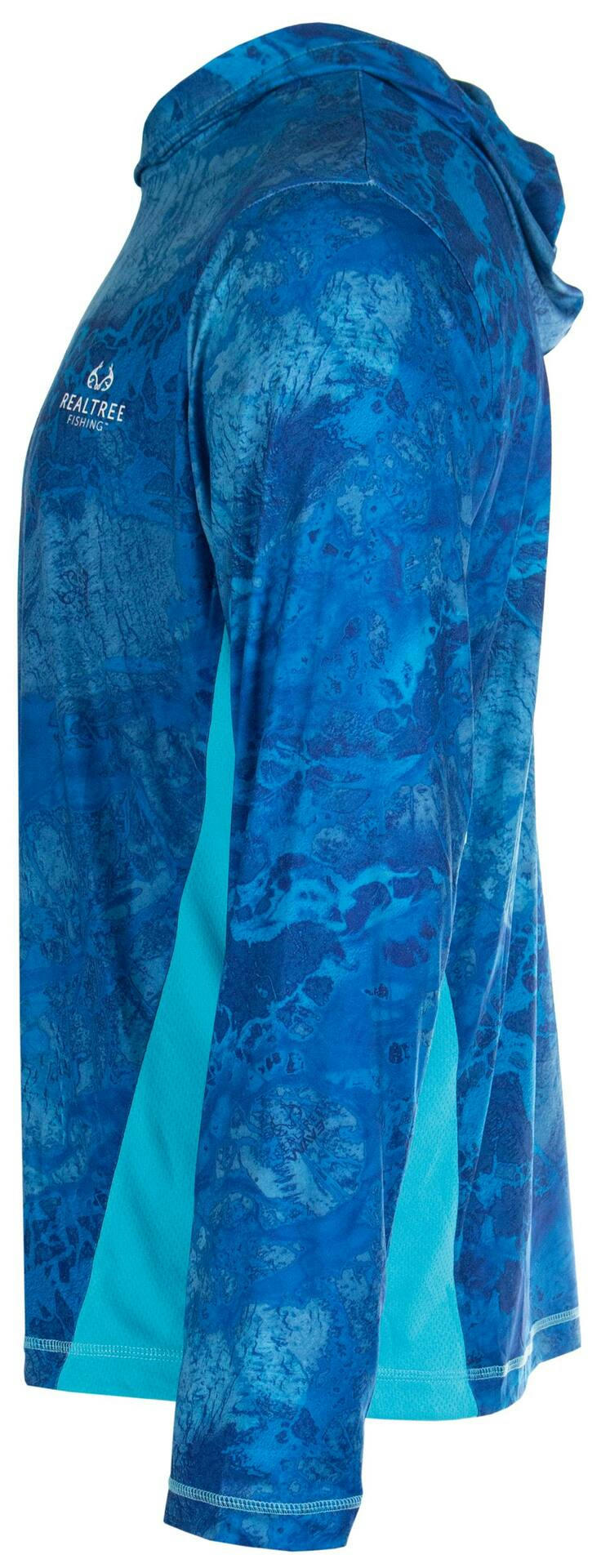 Realtree Wav3 UPF Adult Camo Hoodie, Blue