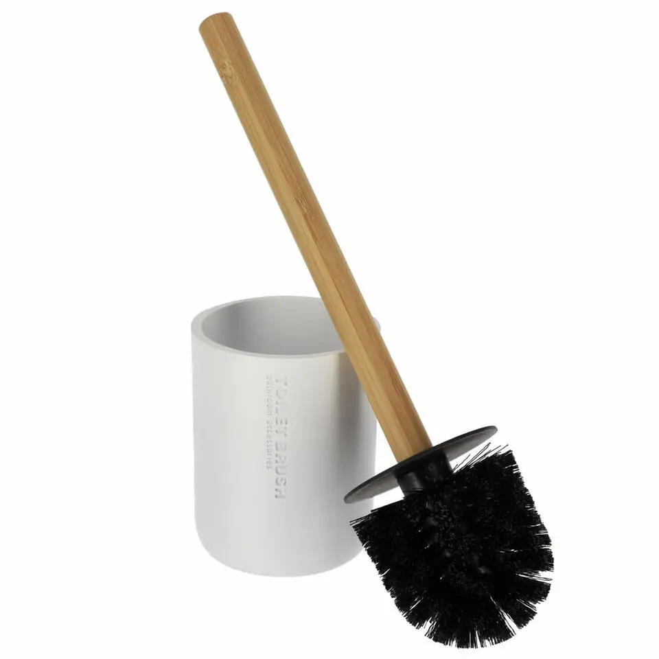 Tendance WC borstel met houder 102 series - wit - bamboe - 37 cm