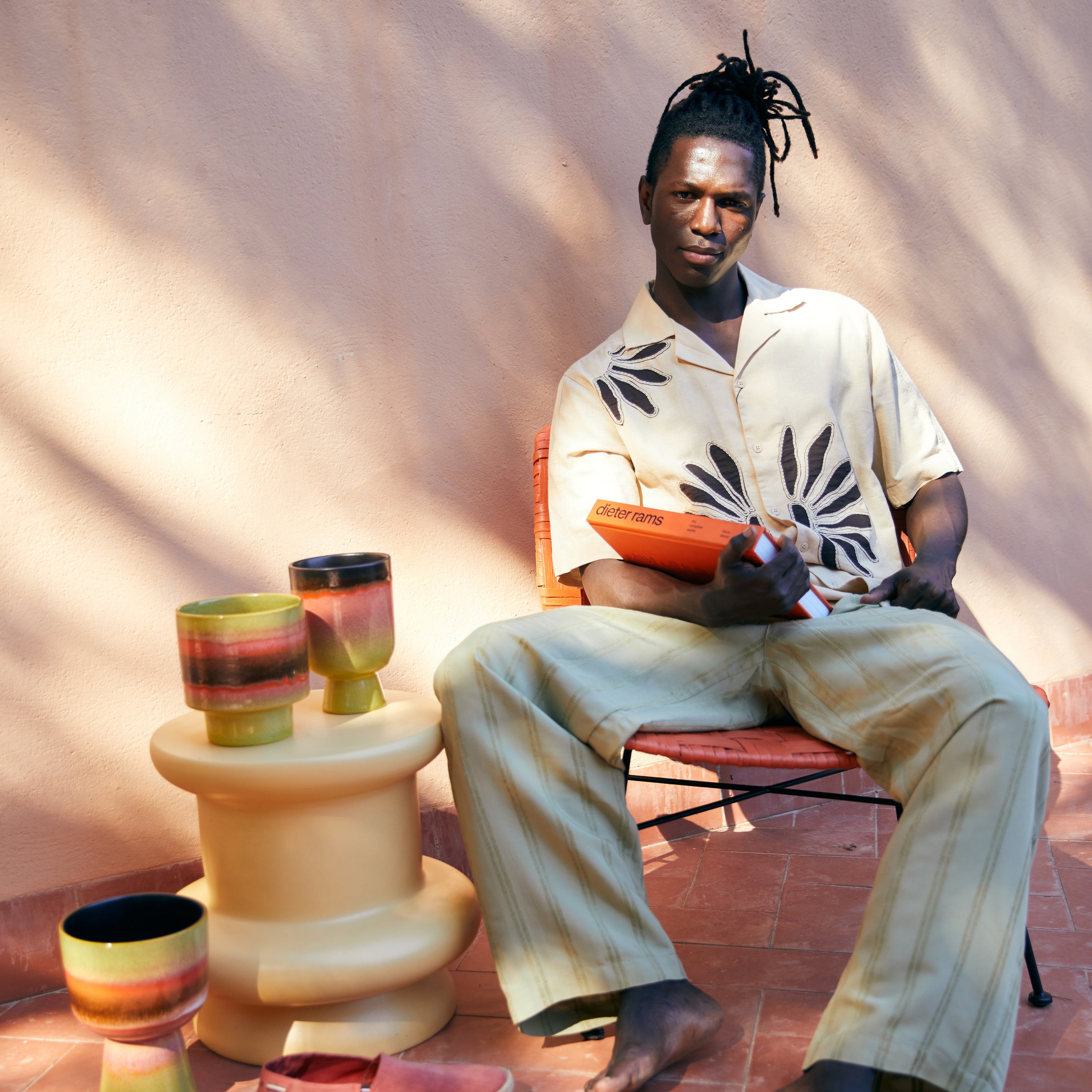 HKliving 70's Retro Bloempot - Ø 13 cm - Fig