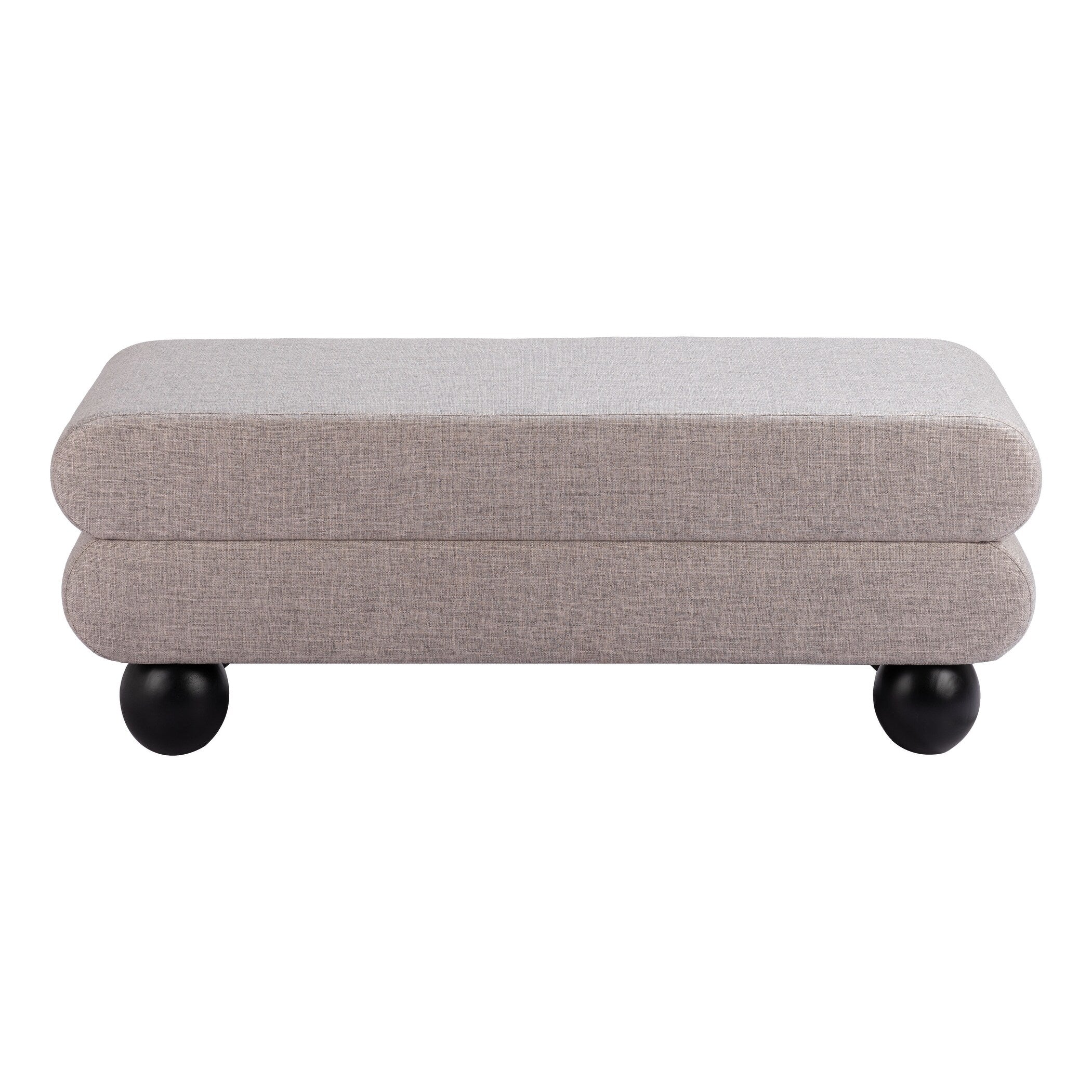 HomeRoots 45 Gray and Black Fabric Upholstered Bench - 45.3' X '18.1' X '17.3