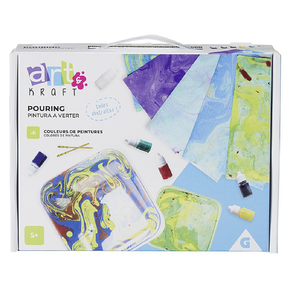 Jeu créatif Pouring - peinture toile abstraite