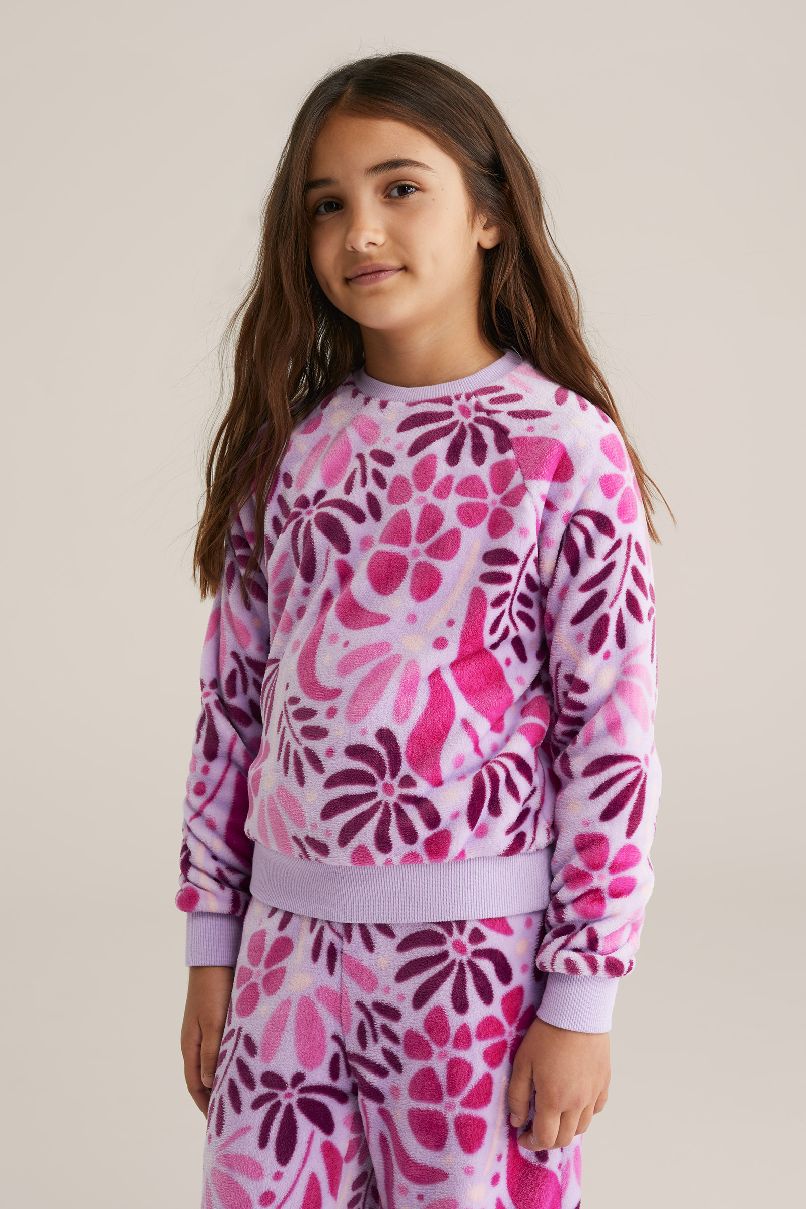 Meisjes fleecepyjama met print