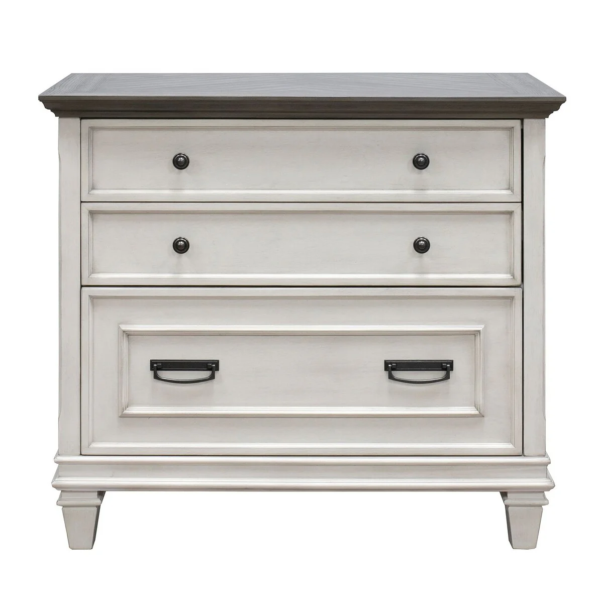 Hartford Wood Lateral File With Locking Legal/Letter File Drawer, Storage Cabinet, Off-White