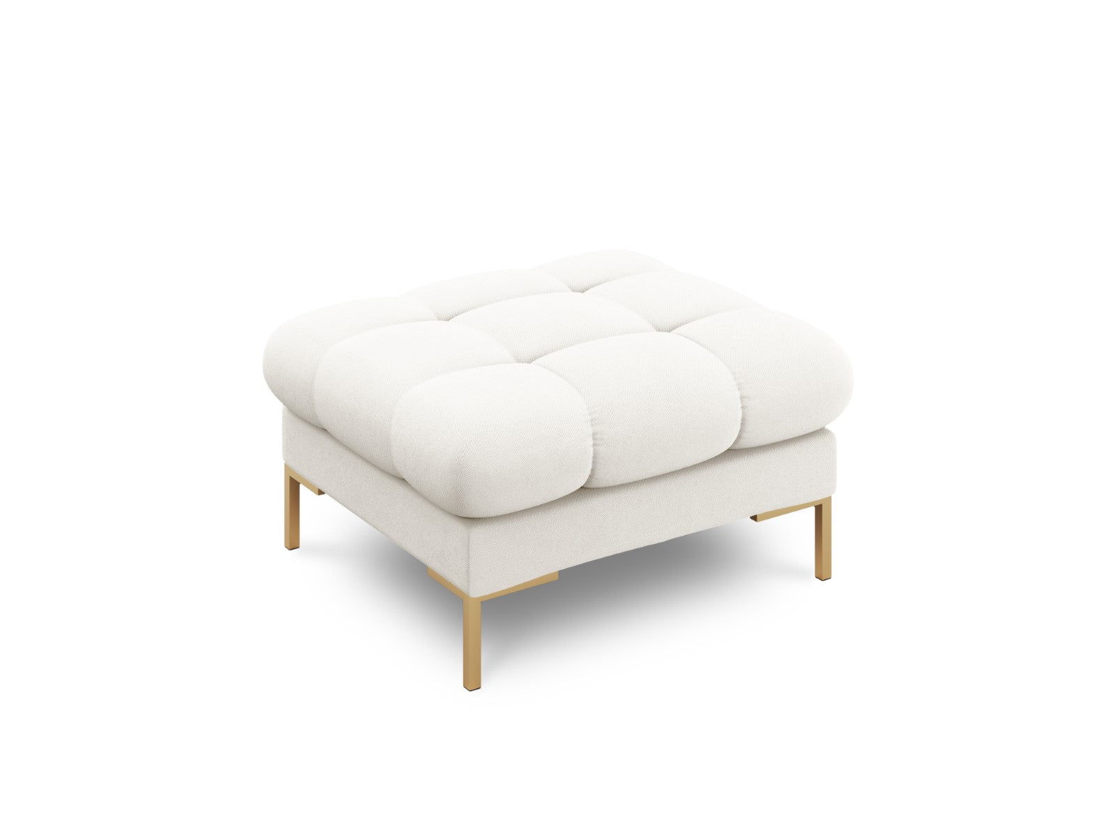 Cosmopolitan Design Poef Bali structurele stof, lichtbeige - 60x60x41cm