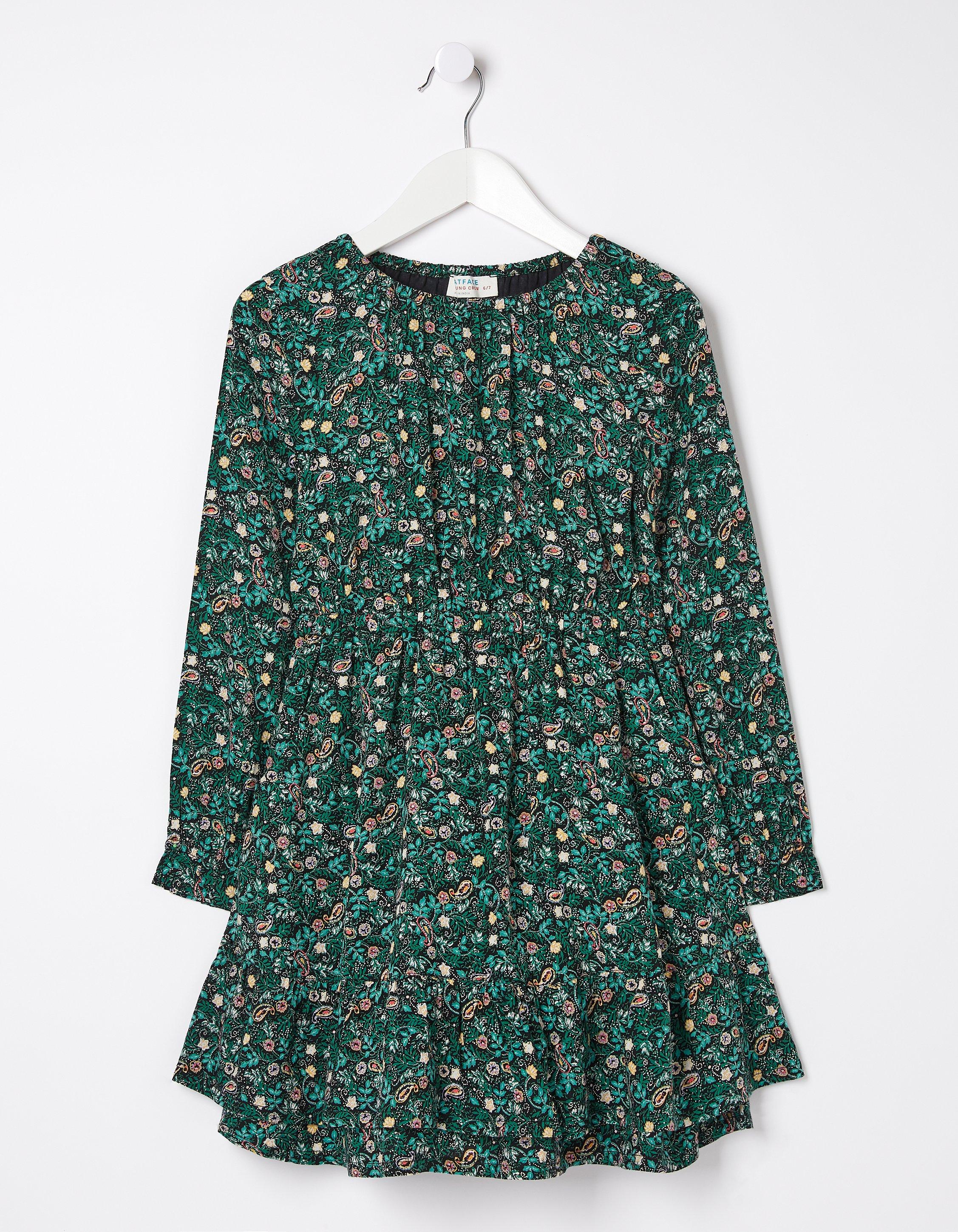 Isla Evergreen Floral Dress