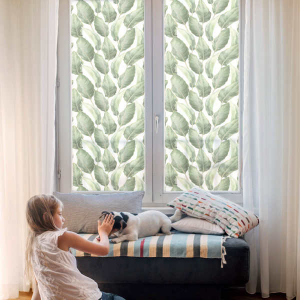 Folia okienna Liście ochrona prywatności 50x100 Wallfluent