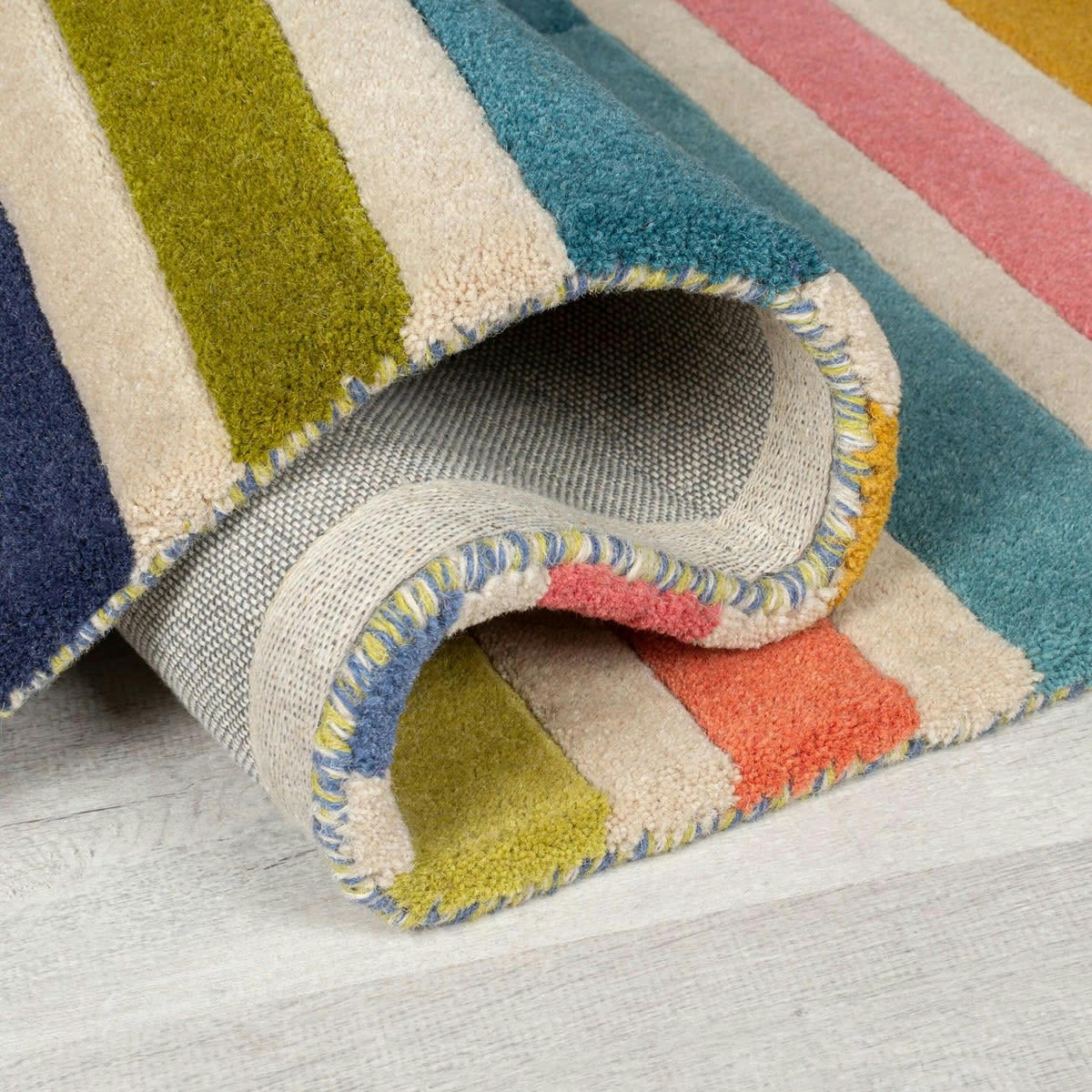 KEYO - Tapis de salon moderne en laine multicolore 160x230 cm