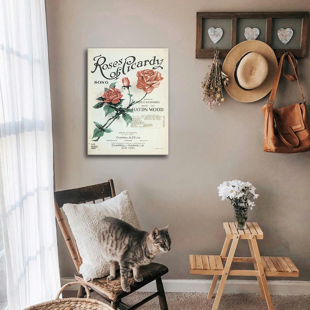 - Tableau couverture de musique vintage Roses Of Picardy 50x70cm