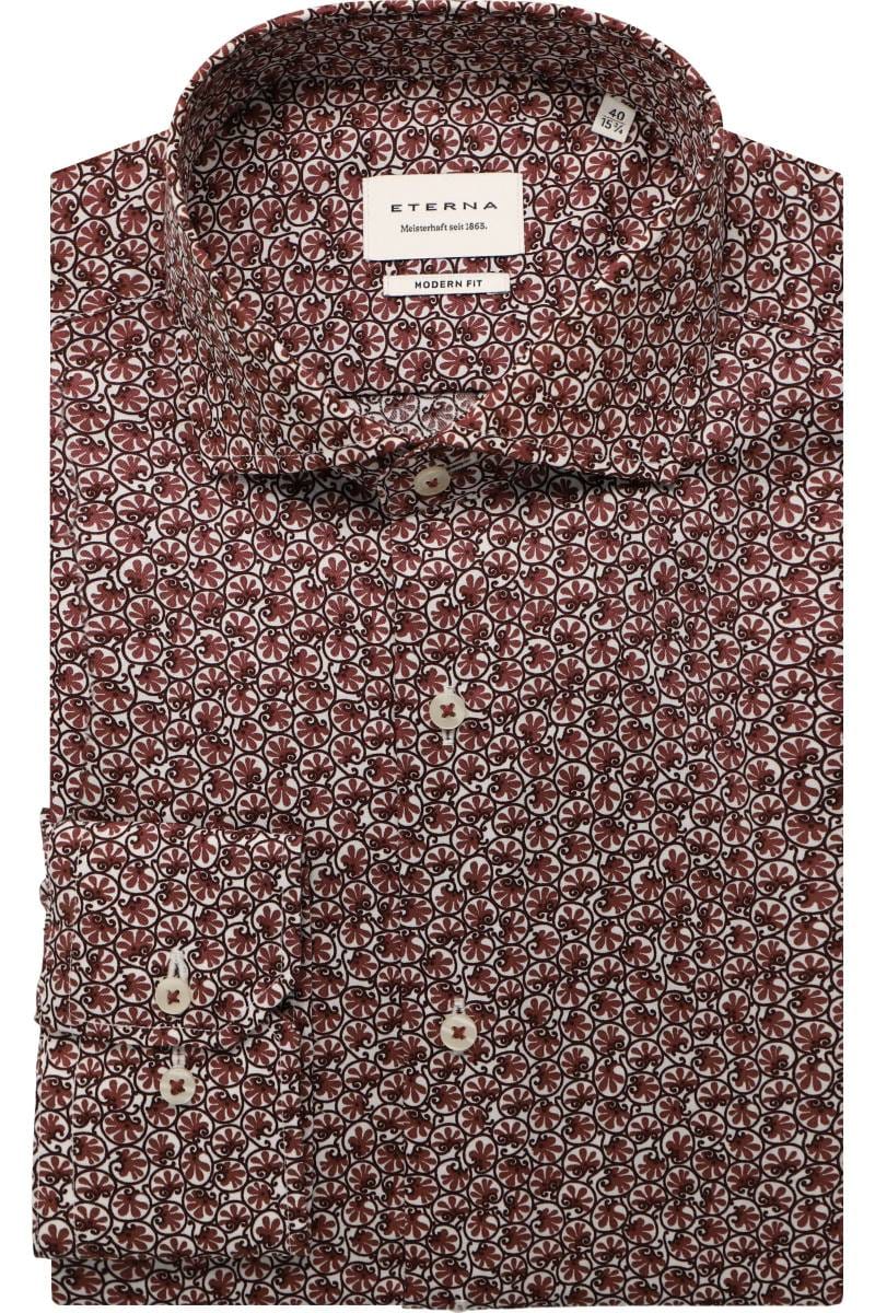 ETERNA Modern Fit Hemd chianti, Bedruckt