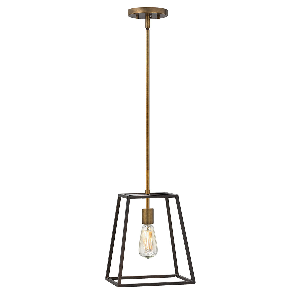 Lampa wisząca brązowo-mosiężna Fulton 1xE27x60W Hinkley
