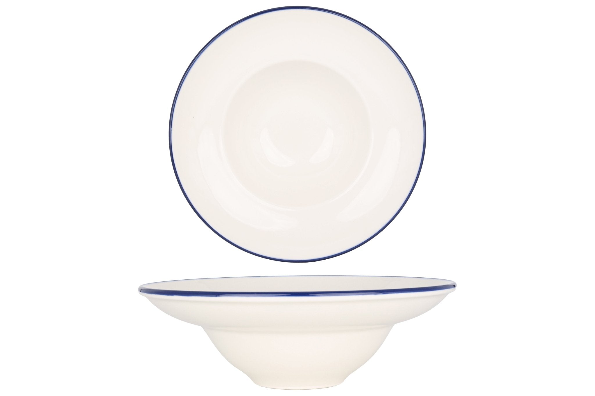 Bonna Diep bord - Linea Blue - Porselein - 23 cm (1070cc) - set van 6