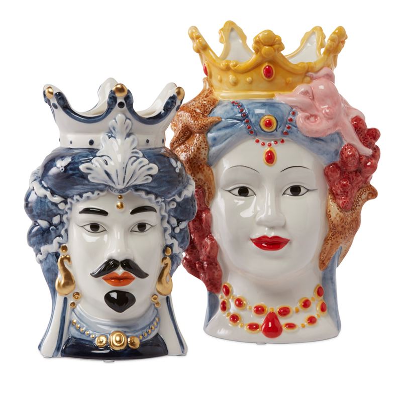 Mondello Head Blue & White Vase