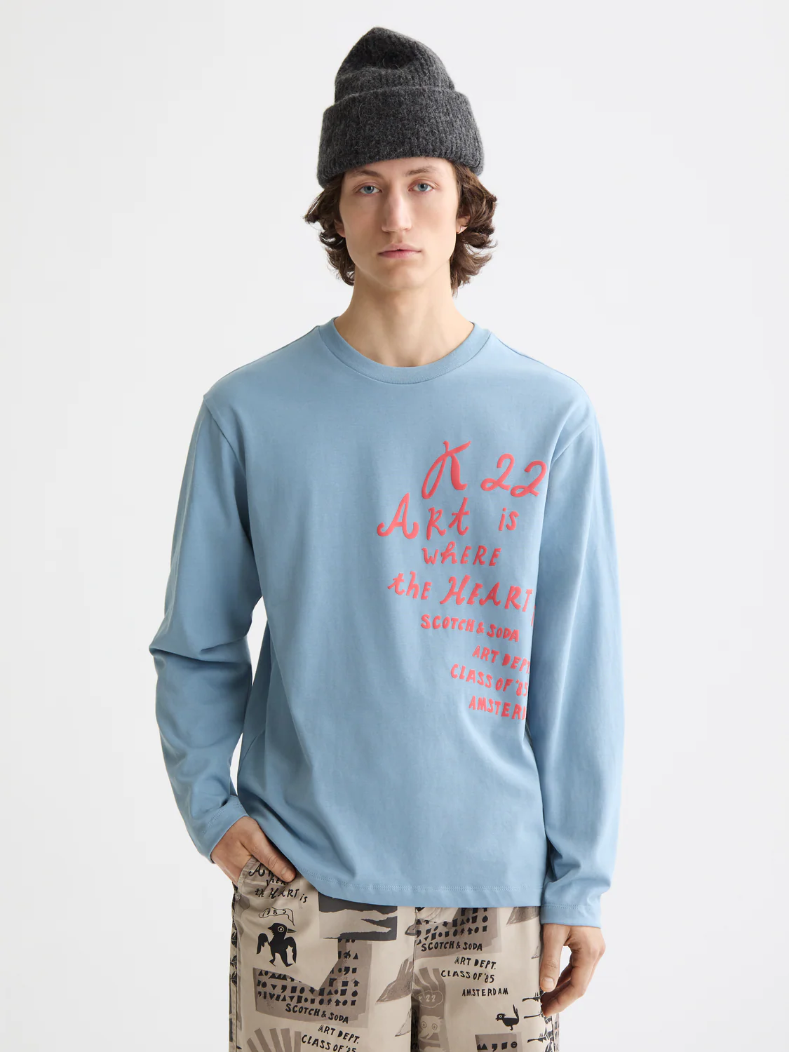 Relaxed-Fit Long-Sleeved Artwork T-Shirt