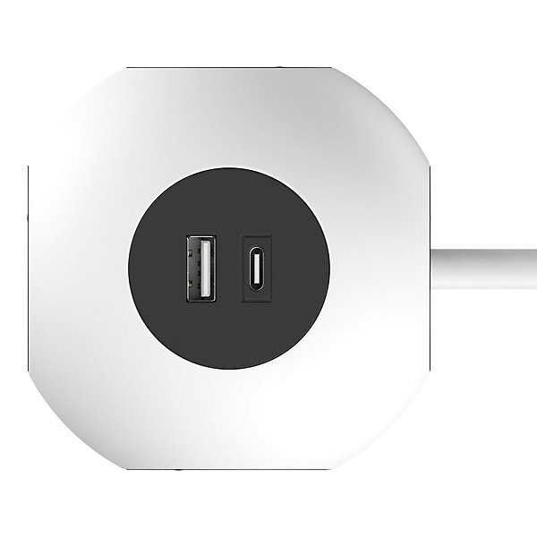 Multiprise 4 prises   2 USB Jacobsen 1.5 m forme cube
