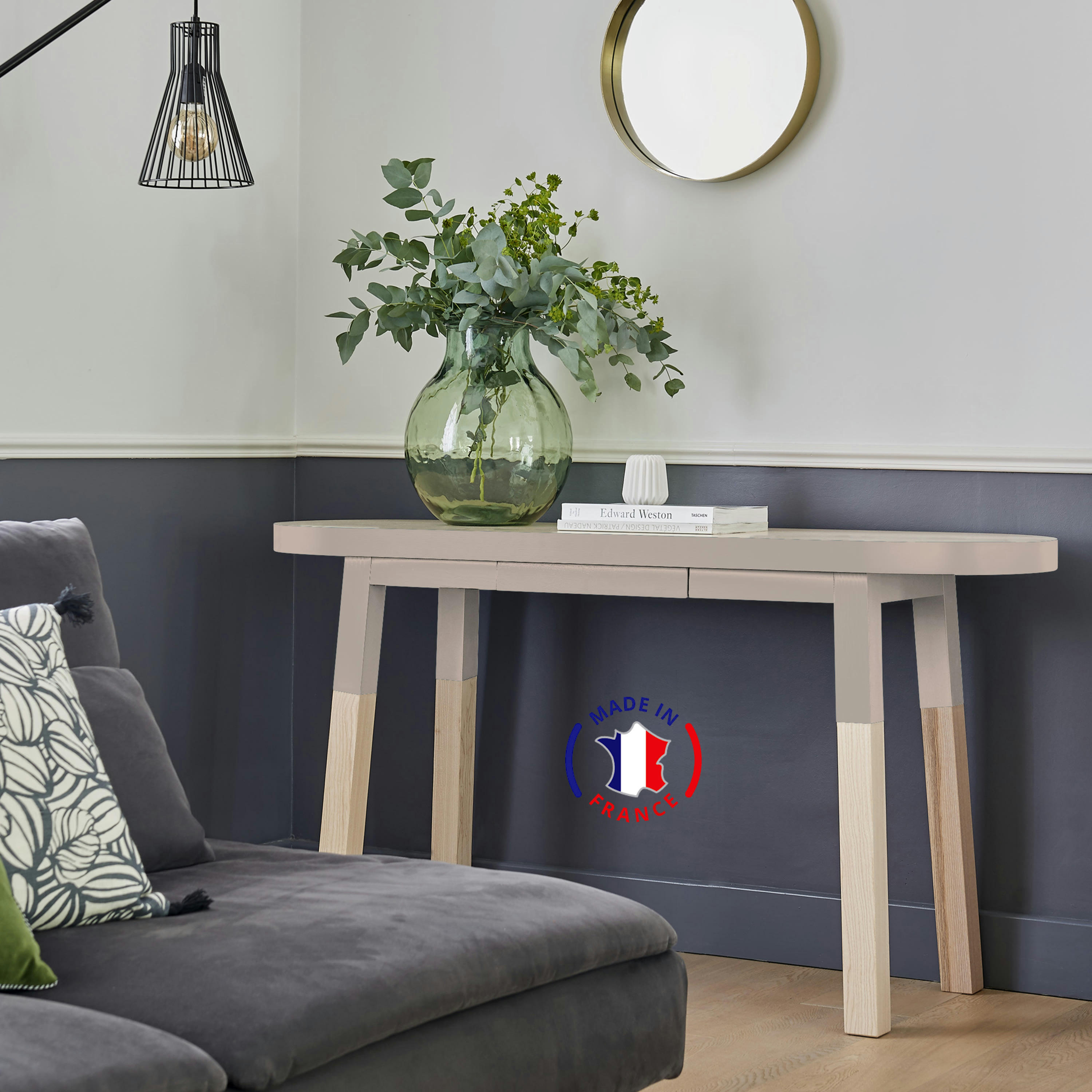 EGEE - Console ovale 140 cm, 100% frêne massif