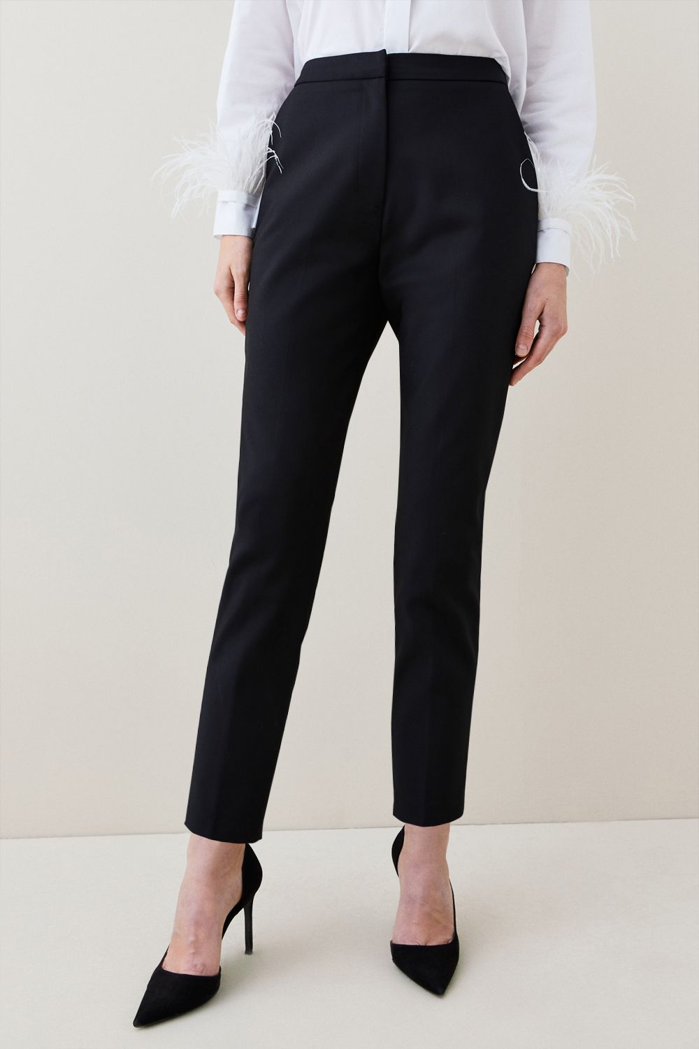 KarenMillen Petite Essential Techno Crop Woven Trouser