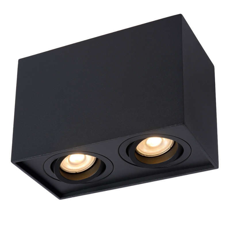 Spot Tube noir GU10 2 x 50 W LUCIDE