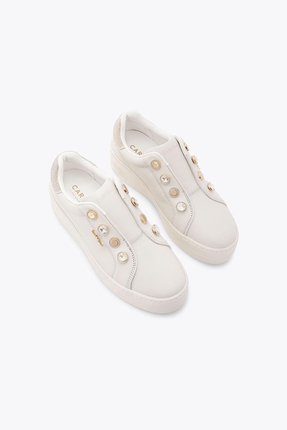 Carvela Connected Laceless Coin' Leather Trainers