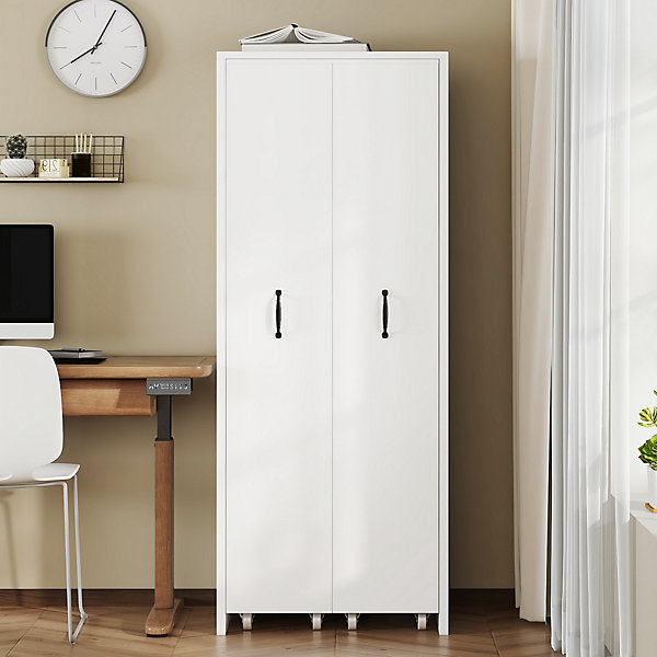 Bibliothèque - étagère de Rangement 4 Niveaux avec Roulettes, Bibliothèque Modulable, MDF, 51,5x41x158 cm, Blanc