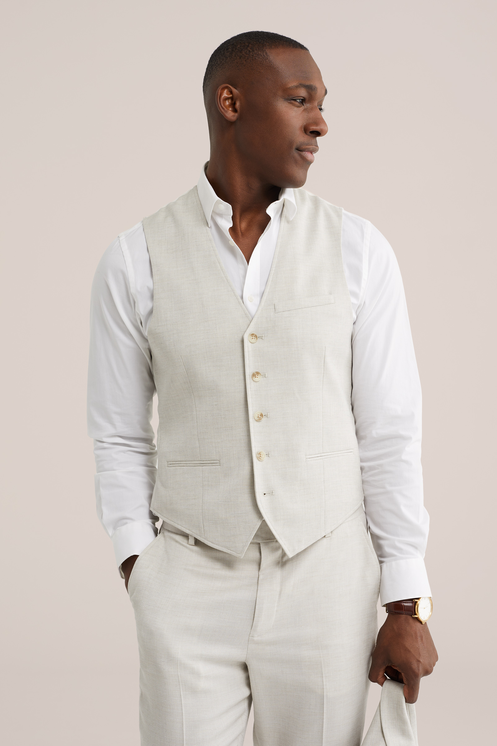 Heren slim fit gilet met structuur