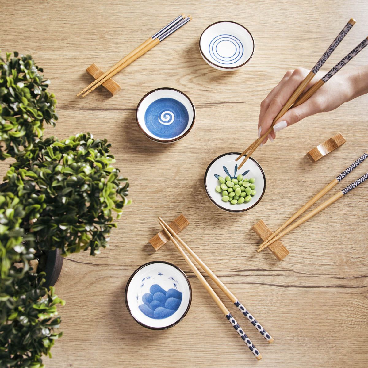 Zestaw KIOTO ozdobny do serwowania sushi 12 el