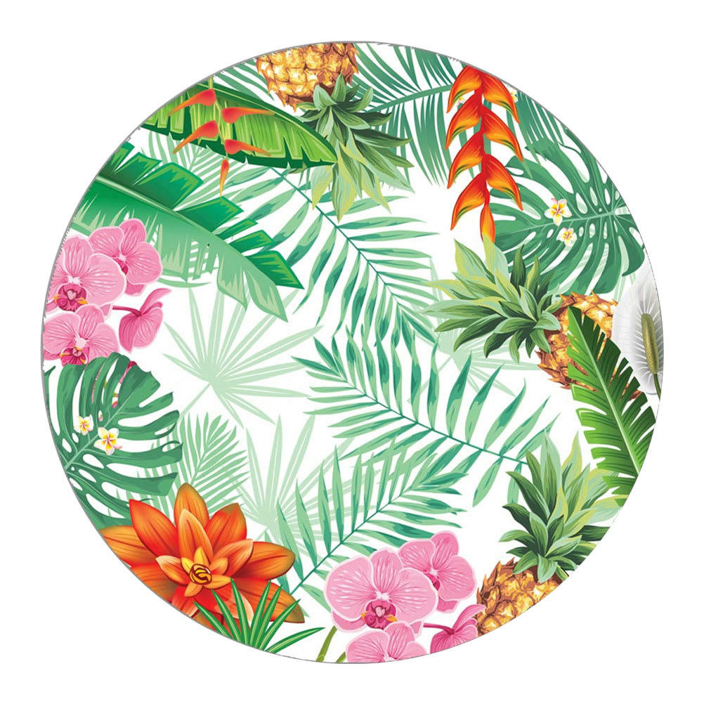 - Set de table rond orchidées et feuilles D38cm