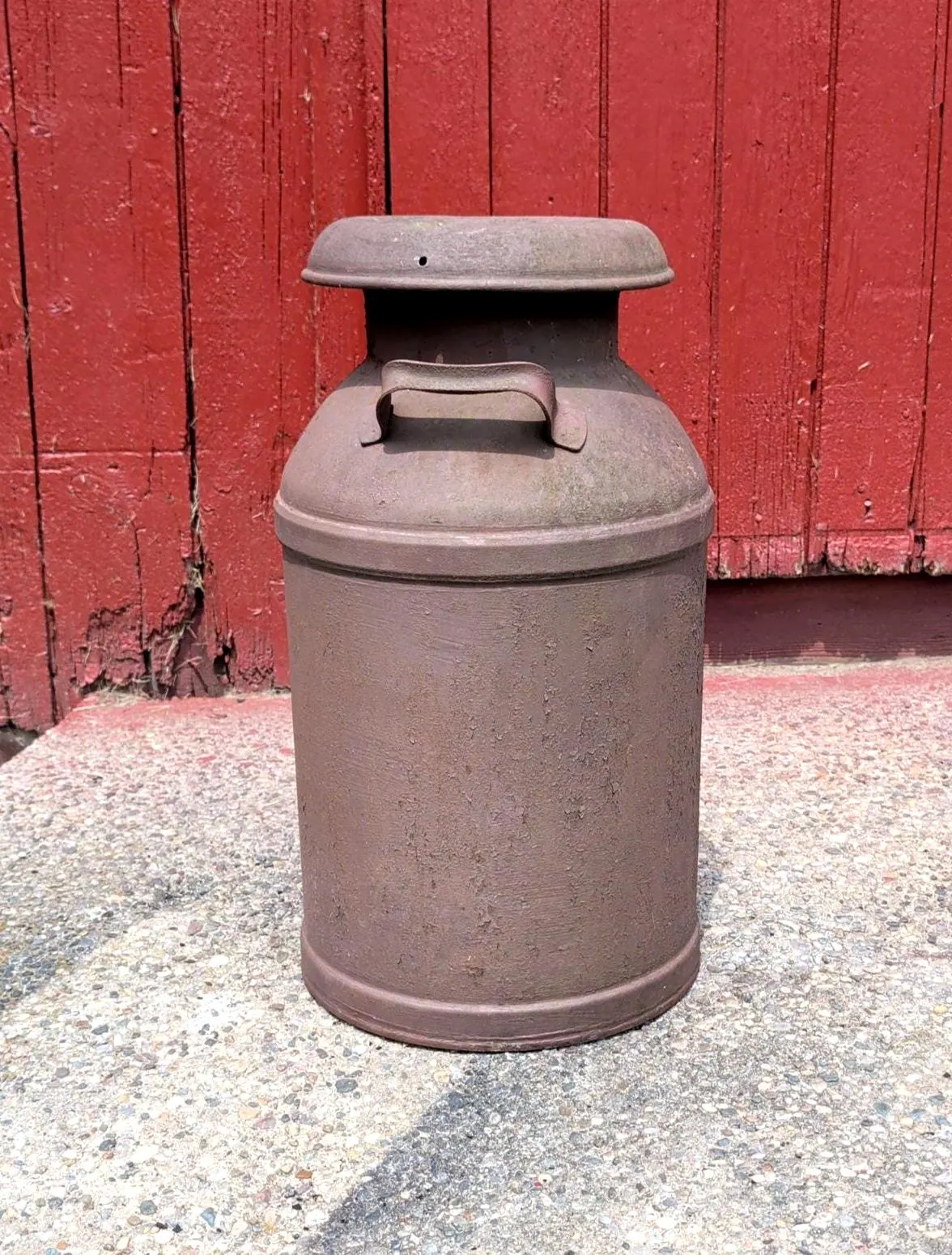 Vintage Milk Can, Dairy Can Industrial Can, Painted Brown. No markings
