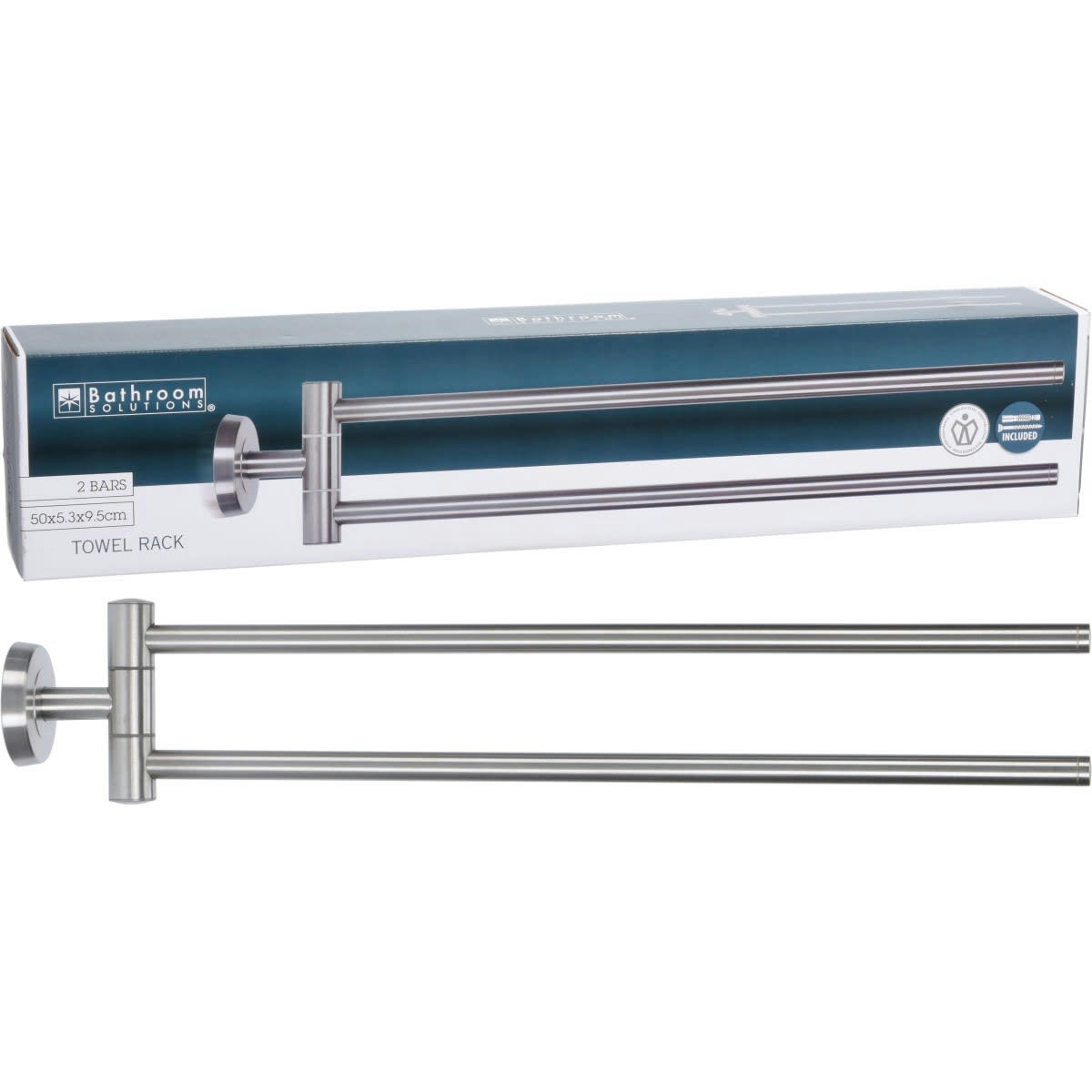 - Porte-serviettes mural en inox 2 bras