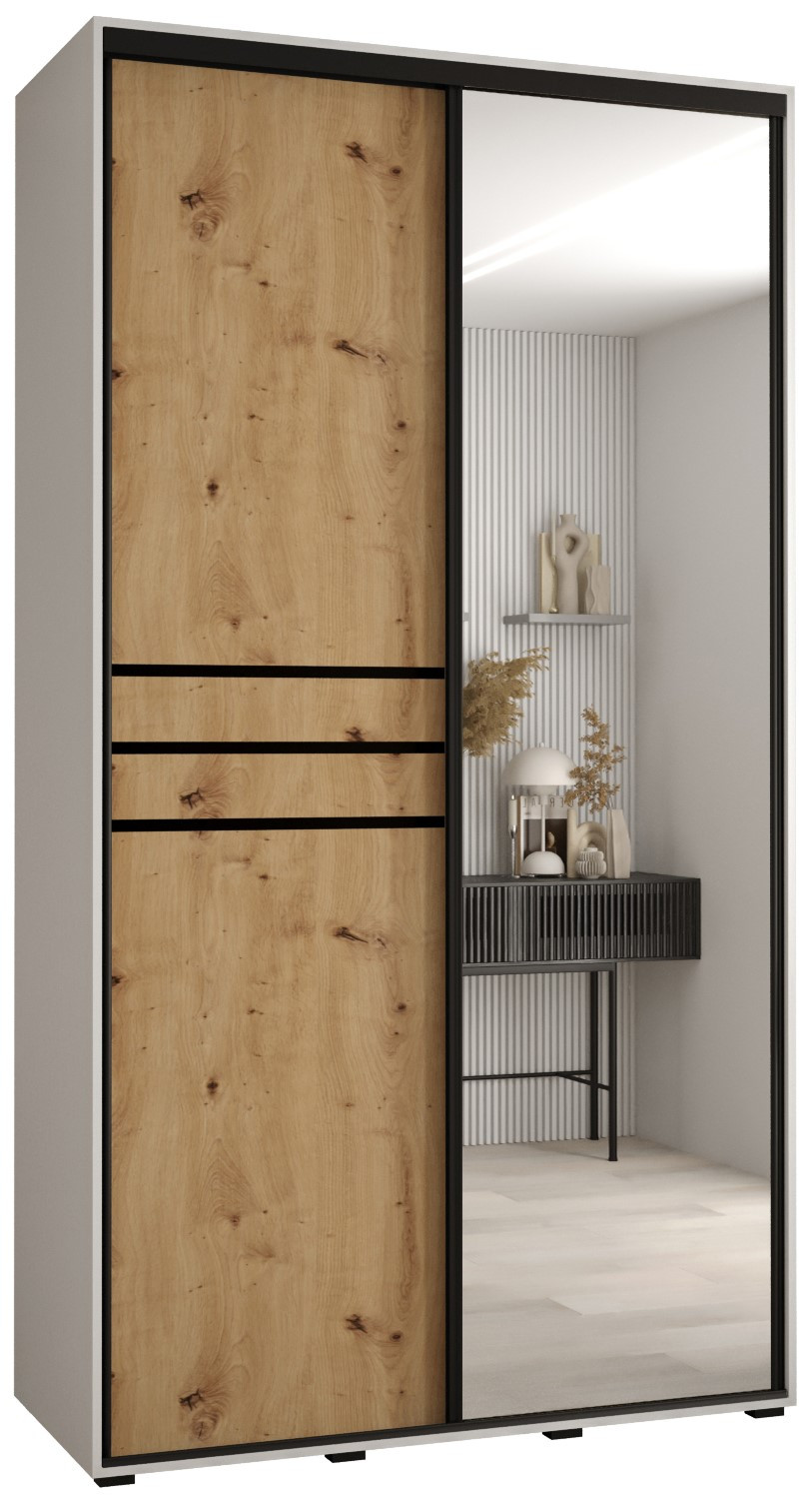 Szafa przesuwna 45 wysoka Davos 11 140 biały artisan czarny