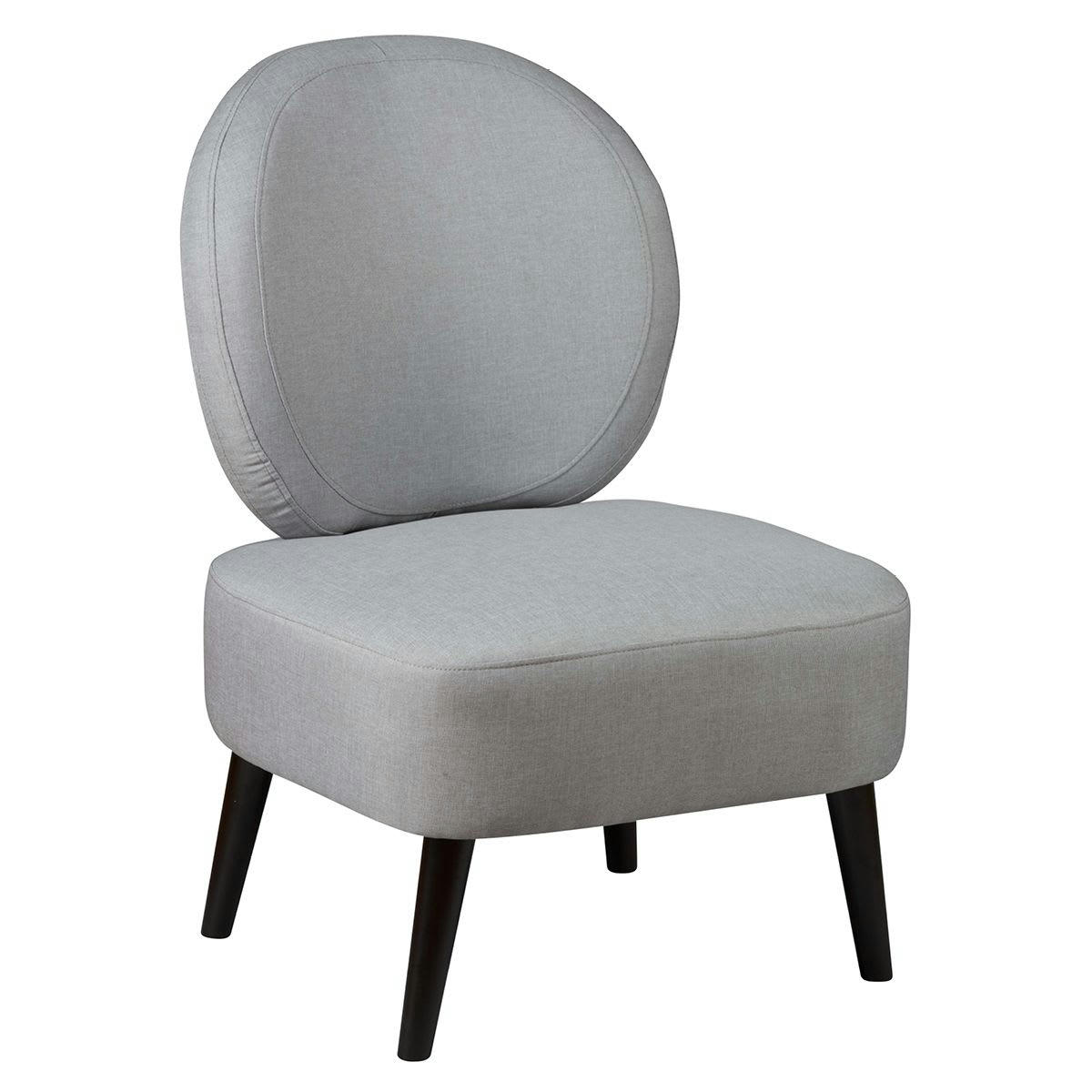 SKALAN - Fauteuil  crapaud tissu coloris gris souris