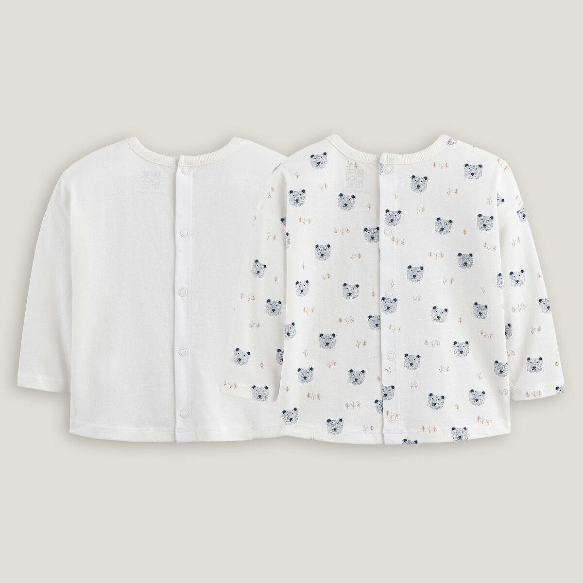 Lot de 2 T-shirts manches longues imprimés ours