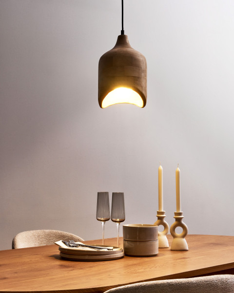 Lampa wisząca PANDU Drewno mango Jasnobrązowy