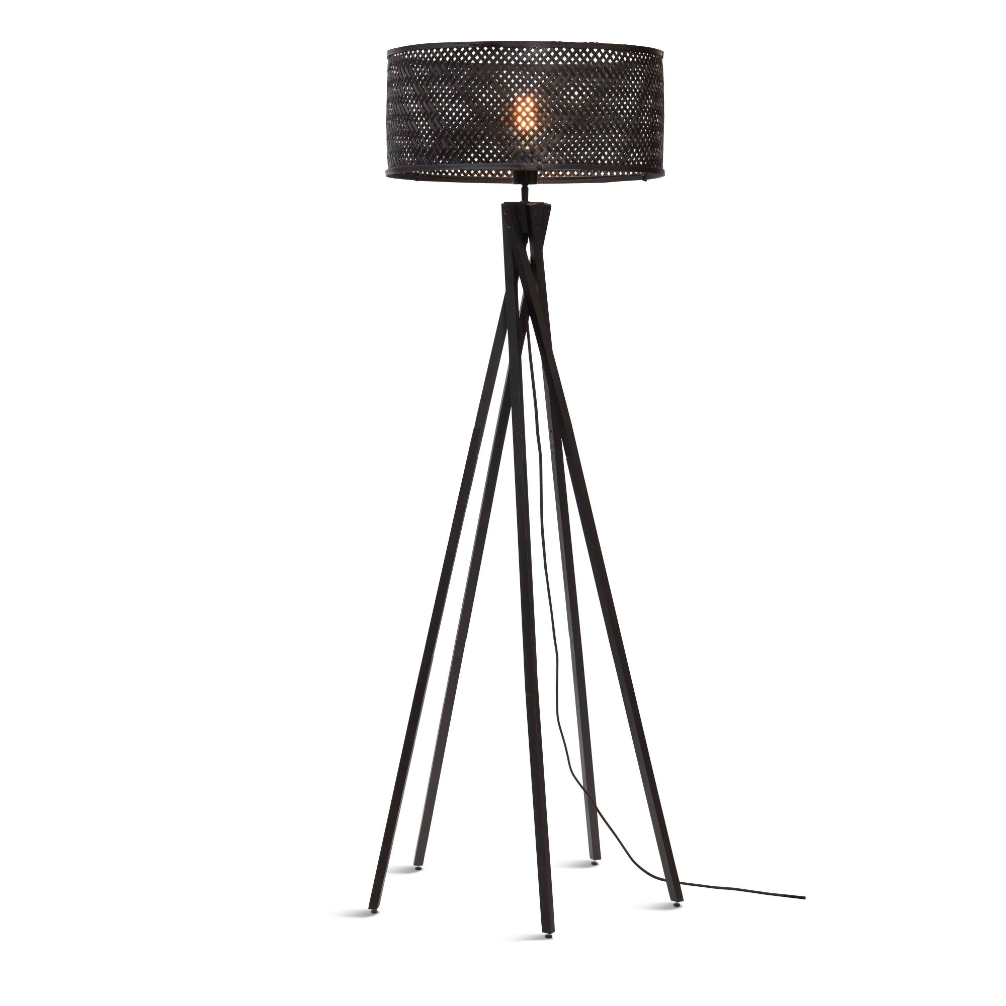 GOOD&MOJO vloerlamp Java - zwart - Ø50cm