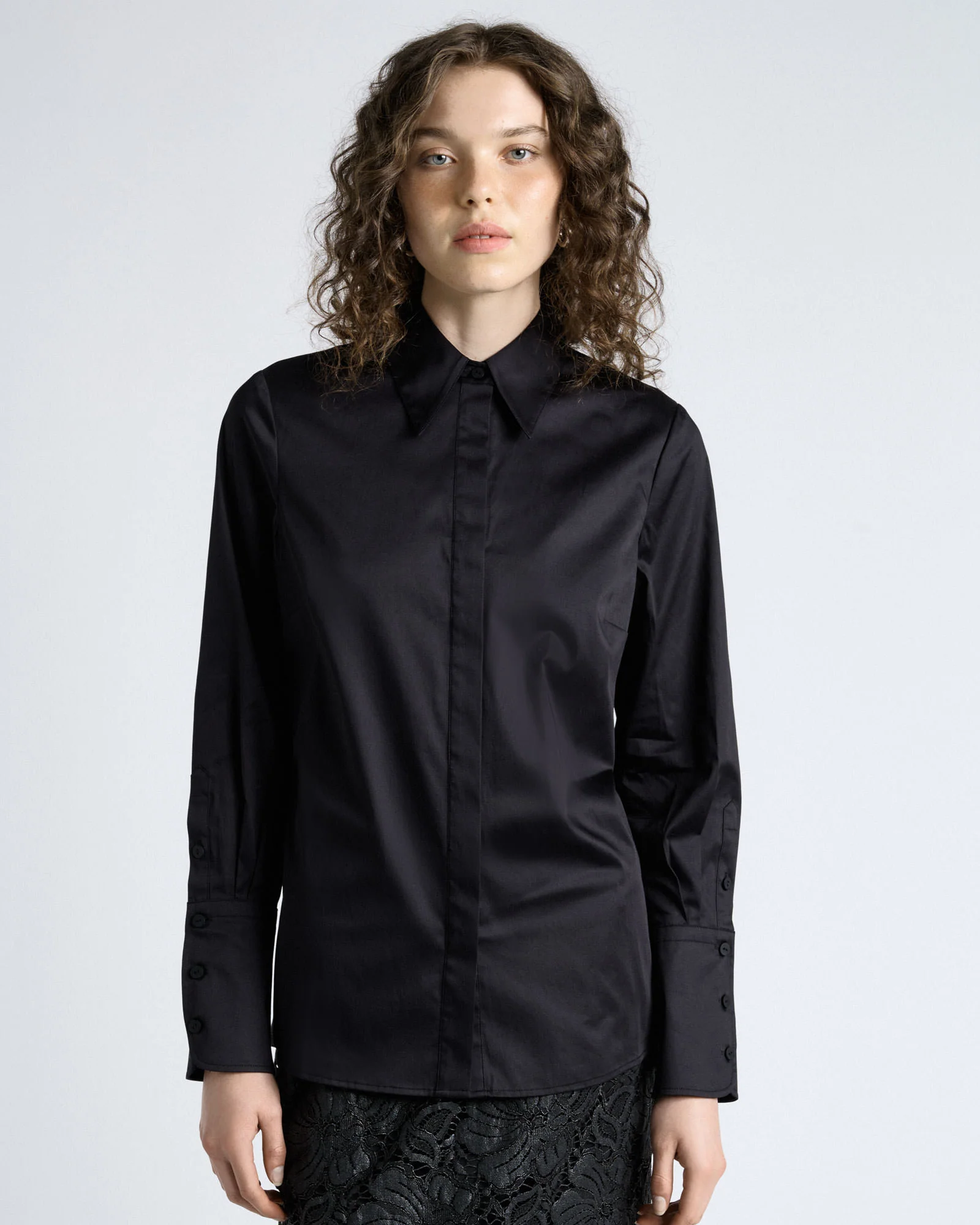 Topstitched Cotton Shirt