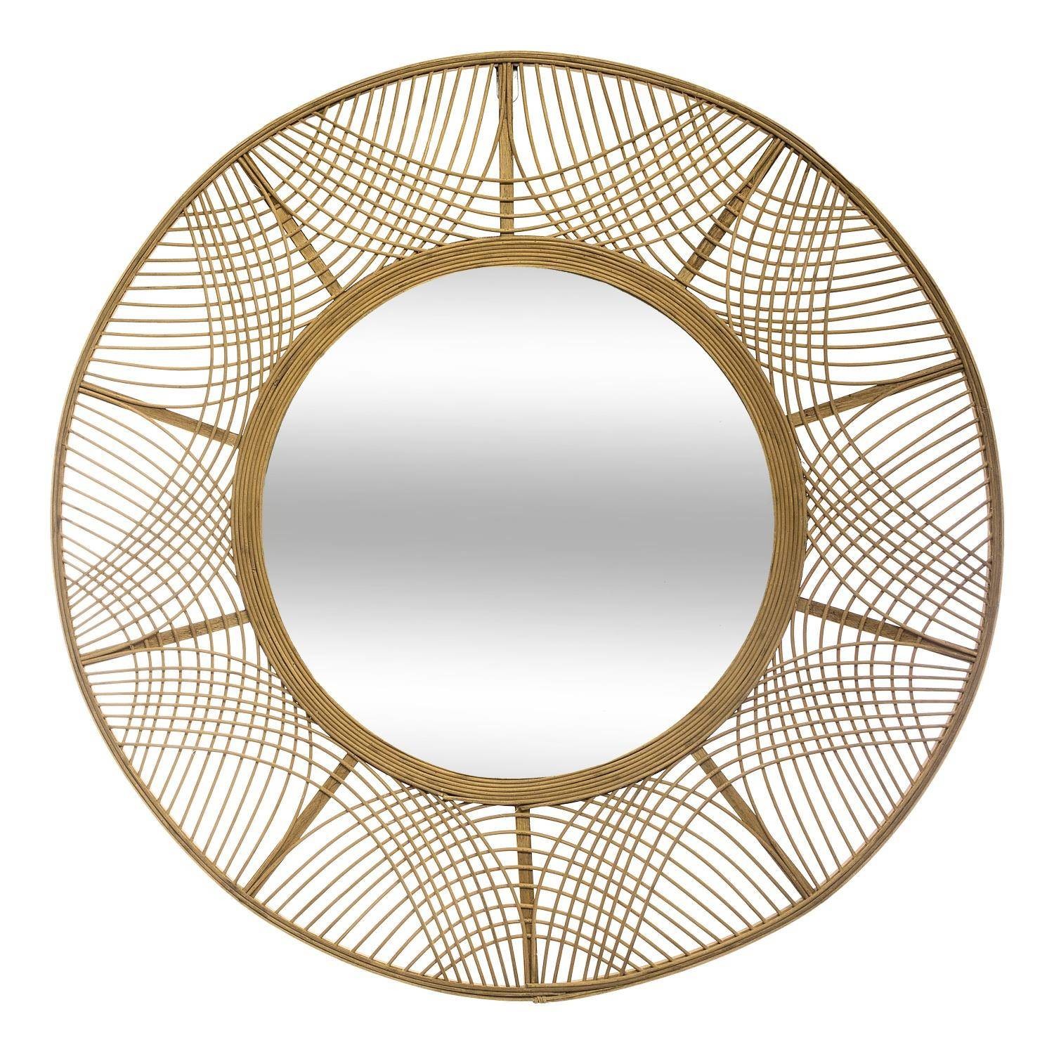 Lustro boho w bambusowej ramie INA, Ø 89 cm