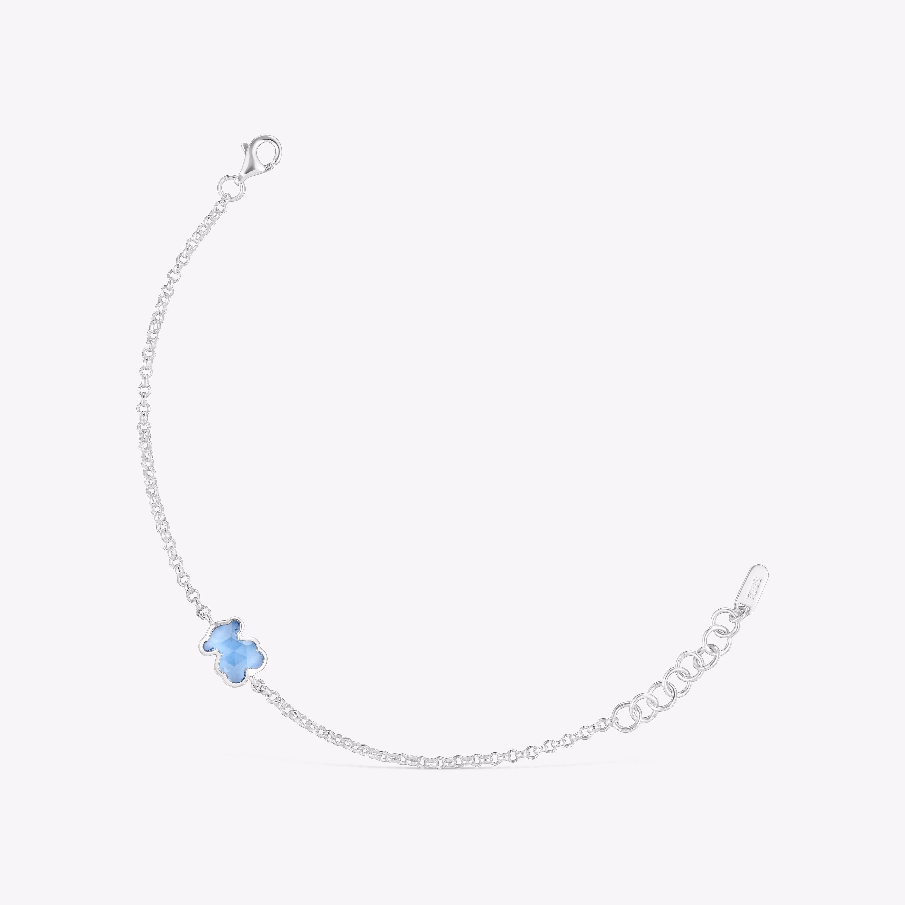 Pulsera cadena de plata y espinela azul creada en laboratorio Icon Color LGG