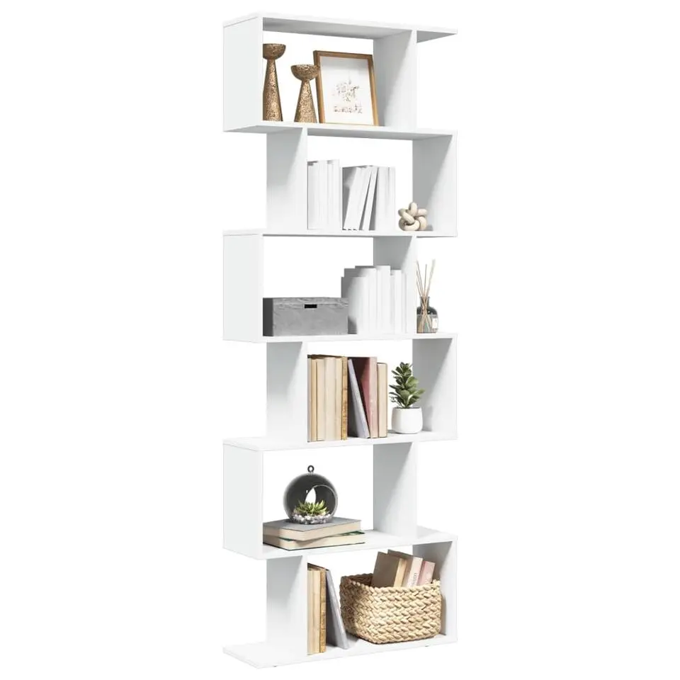 vidaXL - 6-laags Boekenkast voor woonkamers - Wit - Hout - 70x24x193 cm
