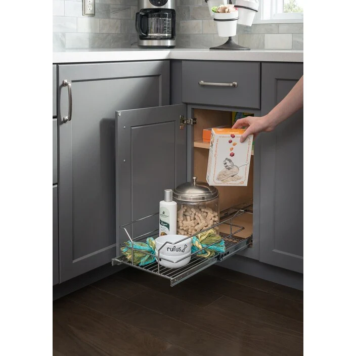 Hardware Resources 18 Inch Base Cabinet Steel Wire Pull Out Shelf