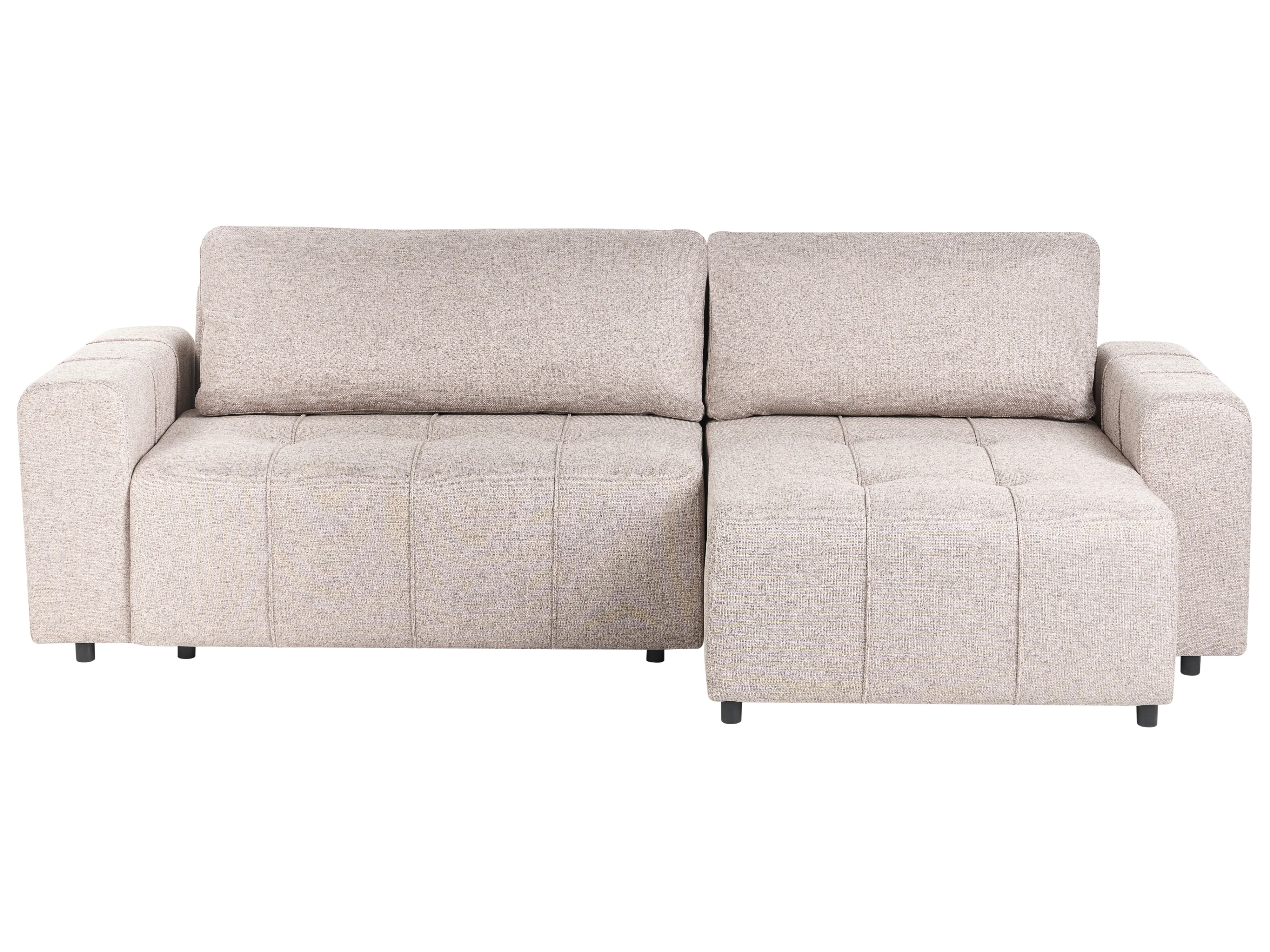 Sofa Bed 2 Seater INNVIK Fabric Light Brown with Storage